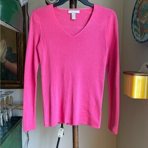 Banana Republic Fuchsia V-Neck Sweater
